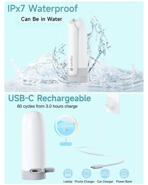 Portable Bidet For Travel And Daily Use With High Pressure Stream 350ml Tank USB Rechargeable IPX7 Waterproof