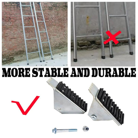 Anti Skid Ladder Feet Replacement Shoes Kit for Extension Ladders, aluminum foot pads enhancing grip and stability on ground