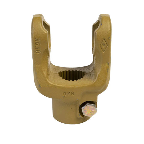 Genuine Replacement Yoke 1-1/2-23 Spline IC For Rotary Cutter And Lawn Mower Attachments, bolt-on fit, metal construction