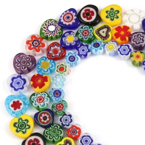 Premium Quality Fresh Hella Sparkly Lampwork Glass Beads Loose Round Spacers For Diy Bracelet Necklace Jewelry Crafting And Dress Decor Accents 10Mm 44 Pieces, colorful heart-shaped beads.