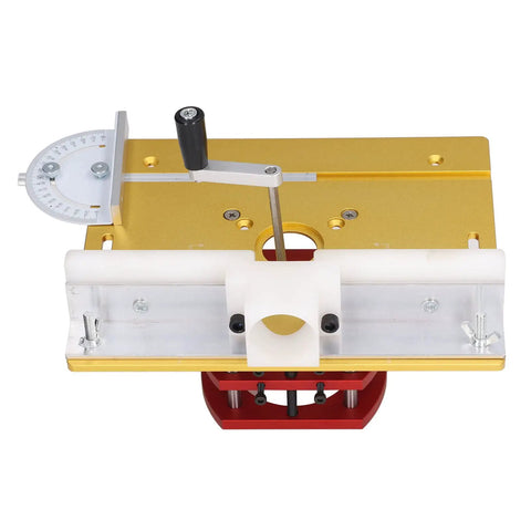 Dead Nuts Accurate Router Lifting Base With Heavy Duty Top Plate for precision slotting and trimming, showcasing the top view and adjustments.