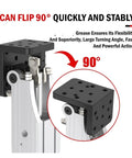 90 Degree Flip Side Pose Cylinder FCZ32 DHRC32 LCZ32 Pneumatic Manipulator Accessory Rack Hinge detail showing smooth rotation joint.