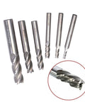 Pro Grade HSS Square Nose End Mill Set with 4 Flute Straight Cutters, 6 imperial sizes for metalworking and precise cuts