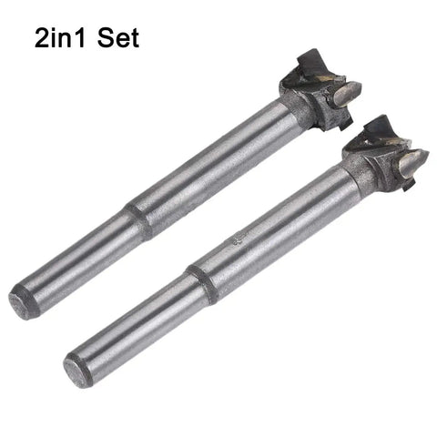 Heavy Duty Forstner Drill Bit Set Straight Up Sharp With Tungsten Carbide Tips On 14Mm And 15Mm Round Shanks, 2-in-1 set.