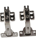 135 Degree Corner Cabinet Hinge Set for Kitchen and Bath, Tough as Nails Cold Rolled Steel 2 Pack, angled view.