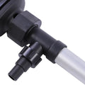 LiebeWH 8000Rpm Electric Drum Pump connector detail, featuring black plastic and silver metal for efficient liquid transfer.