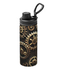Steampunk Gears Print Insulated Water Bottle For Gym And Outdoor Adventures Double Wall Stainless Steel Hydration Bottle Keeps Drinks Hot Or Cold