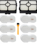 Premium Replacement Vacuum Filter Kit For Stratos Ultralight Corded Stick Vacuum HZ3002 HZ3000 HZ4001AMZ HZ4002 Includes 2 HEPA Filters And 6 Foam And Felt Filters Captures 99.97% Of 0.3 Micron Dust showing contents.