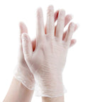 Two Hundred Disposable Vinyl Gloves Non Sterile Powder Free Smooth Touch Food Service Grade Large Size Ambidextrous Pack Of 2x100