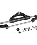 300HP Front Mount Hydraulic Outboard Steering Cylinder With Two Way Lock Valve, Aluminum Alloy, marine parts displayed