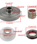 High Performance Clutch Drum Sprocket Kit With Clutch Bearing Roller Worm Gear Fits 4500 5200 5800 for 45cc 52cc 58cc, size chart