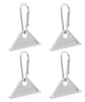 Top Notch Silver Aluminum Triangle Sliding Hooks For T Slot Tracks, four durable metal clips for 3D printing setups.