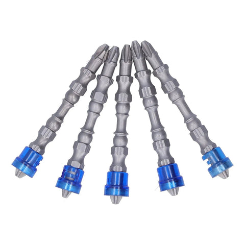 Premium Electric Double Head Screwdriver Bits Set With Cool Magnetic Collar Design For Power Drills, Hand Tools and Quick Charge Cordless Drivers Featuring Stable Structure And Wear Resistant Build For Any DIY Or Pro Job, five bits