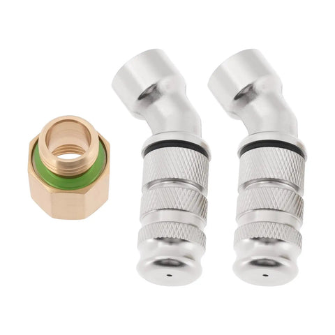 Two Pack 45 Degree Sprayer Nozzle Tips M14x1.5 Internal Thread With M14x1.5 To M18x1.5 Adapter For Backpack Sprayers Farm Water Pumps Orchard