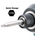 Three Pack Number Two Square Driver Bit Set tool with quick change 1/4 hex fitting, close-up detail view