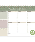 Undated Weekly To Do List Notepad 52 Large 8.5x11 Sheets Landscape Planner with spiral binding, task sections visible
