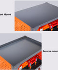 Heavy Duty Rolling Tool Cart With Thickened Three Tier Shelves And Durable Steel Build, Mobile Workshop Cart On Wheels For Garage Shop Or Auto Repair, Big Capacity And Built Tough. Front and reverse mounting steel shelf
