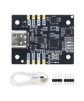 Versatile 9 Axis IMU Module With Accelerometer Gyroscope Magnetometer And Digital Motion Processor For AHRS Pitch Roll And Yaw Angles, The Go To Choice For Drones Robots And Balancing Vehicles. black PCB with USB-C cable and pin headers