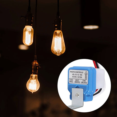 Six Pack 12V Photocell Switch No Brainer Auto On Off Light Sensor Rainproof Photoswitch 10A for Outdoor Lighting