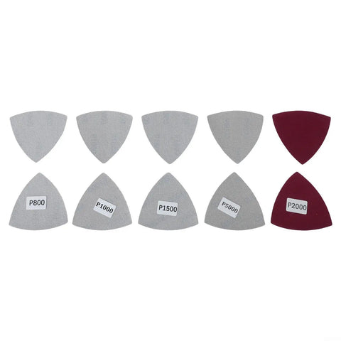 Grab These 50 Pcs Crazy Useful Triangle Sanding Sheets Made From Tough Silicon Carbide For Wet Dry Use Perfect Grit Range 800 To 5000 For Detail Sanders That Crush Wood And Metal Polishing Jobs With Ease, showing various grit triangle sanding sheets.