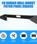 Straight Up Heavy Duty 2U Hinged Wall Mount Patch Panel Bracket Vertical Rack For 19 Inch Server Racks And Network Switches, black metal design.