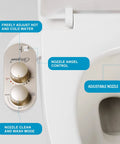 Ultra Slim Toilet Bidet Attachment With Warm Water And Cold Water Non Electric Front And Rear Wash Retractable Nozzle