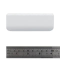 White Curved Edge Aluminum Furniture Pulls Pack 6 for Cabinets Drawers Dresser and Wardrobe 3.94 Inch Length shown with ruler