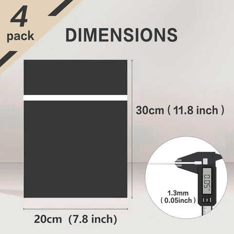 Dimensions of 4 Pack Laser Engraving ABS Dual Color Plastic Sheets 12 By 8 Inches Engravable Blanks for badges and crafts