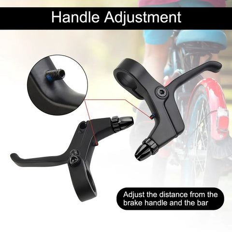 Two Pieces Two Finger Bicycle Brake Levers For Mechanical And Linear Pull Brakes Aluminum Alloy Adjustable V Brake Levers Black