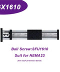 SFU12/16 Linear Motion Slide Table With Three Pitch Screw Options For Custom Single Or Multi Axis Platforms, Quick Nema 17 Or Nema 23 Motor Mounts, Integrated Ballscrew And Rail System For Smooth Precise Motion, GX1610