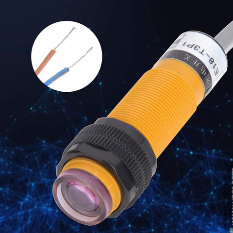 Close-up of Through Beam Photoelectric Switch Sensor PNP Normally Open 6 To 36 VDC 300 mA Sensor Module with PVC cable and PMMA lens