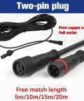 2 Pin Outdoor Solar String Lights Extension Cable shown with two-pin plug connectors and pure copper core, 16 ft long.