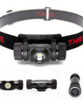 Super Bright 520 Lumen LED Headlamp With CREE XP-L V6 LED Ultra Lightweight Waterproof IPX8 EDC Headlamp front view