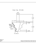 Technical drawing of Beefy 1/2 Inch Shank Colonial Baseboard End Cap Router Bit With 2-1/4 Inch Cutting Diameter And 1-11/16 Inch Cutting Height Carbide Tip Heavy Duty For Handheld Or Table Mounted Wood Routers.