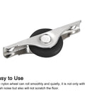 Sliding Door Nylon Wheel Pulleys 30mm For Cabinets Wardrobes Closets Furniture With Screws Pack Of 10 Black Silver Tone Durable Rust Resistant