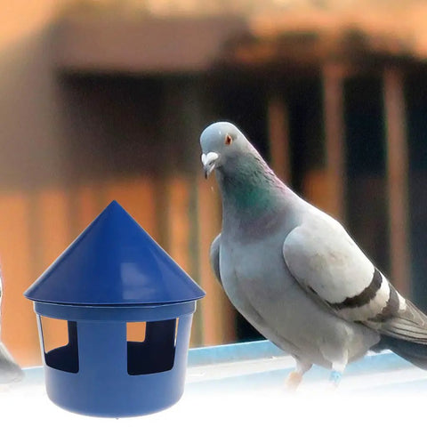 Blue Raliyatx Automatic Pigeon Feeder With Five Feeding Ports. Heavy Duty Chicken Food Dispenser Made From Safe Plastic. Durable Poult Supplies And Case 5 Feed System. Perfect For Backyard Birds, Fowl Housing, And Daily Pet Care Needs Around The Farm Or