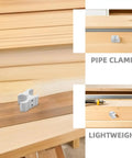 Aluminum Alloy Wheelchair Pipe Clamp 2 Pack With Secure Lightweight Locking System Cane Holder on wood surface