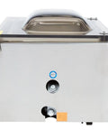 Front view of Rock Solid Pro Chamber Vacuum Sealer For Food Prep Pros Heavy Duty Tabletop Packing Machine With Straight Up 16 Inch Heat Seal Bar In Clean White Finish.