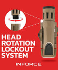 400 Lumen Gen 2 Weapon Light with head rotation lockout system shown on red background, Flat Dark Earth finish