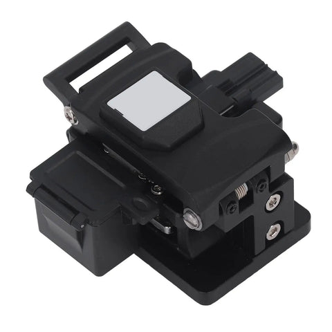 High Precision Fiber Optic Cleaver With 0.5 Degree Cutting Angle and 20000 Cut Blade Life for 0.25 Mm and 0.9Mm Cables, black handheld design.