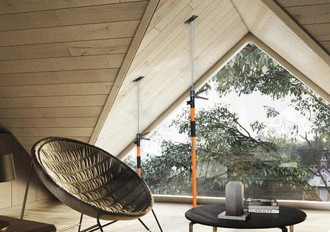 2 Pack Steel Telescopic Adjustable Third Hand Support System With 154 Lbs Capacity Extends From 49 Inch To 114 Inch in attic installation