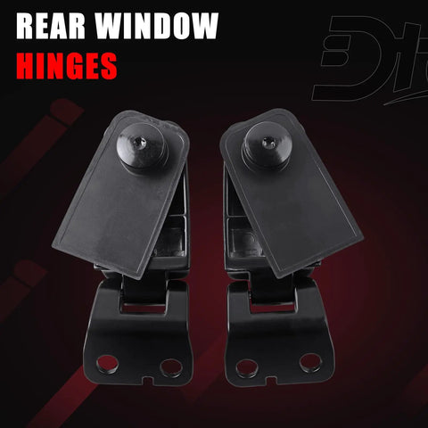 Rear Window Hinge Set For Tailgate Liftgate Glass Left And Right Fits Infiniti QX56 2004 2010 Armada 2005 2015 Pathfinder 2004 Replacement Replaces 90320 7S000 90321 7S000 shown in black with dual components