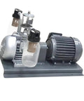 Heavy Duty Rotary Vane Vacuum Pump Serving Up Serious Industrial Power With Whisper Quiet Operation and Hella Tough Durability, Engineered for Flawless Airflow and Years of Heavy Use, Comes Factory Sealed, view of metal housing and motor.