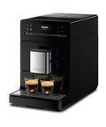 Kick Back And Sip Perfection With This Ultra Quiet Fully Automatic Bean To Cup Coffee And Espresso Machine with two espresso cups.