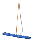 No Sweat Heavy Duty Commercial Floor Sweeper With A Slick Forty Eight Inch Reusable Washable Dust Mop Head And Sturdy Wooden Handle for quick cleaning.
