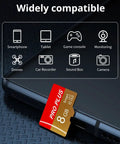 8GB TF Card With Adapter, High Speed UHS-I C10 A1 Micro SD Memory Card for Smartphone, Tablet, Camera, and Gaming Console shown inserted in device