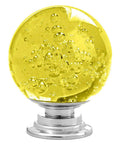 Top Shelf 12 Pack Of 30 mm Yellow Bubble Crystal Glass Cabinet Knobs With Dazzling Chrome Trim showing a close-up of a yellow bubble knob.