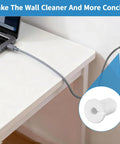 4 Pack Of Hella Flexible White 3/4 Inch Silicone Cable Grommets For Starlink, Split Wall Hole Sleeve seen in use with a laptop cable.