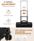 Underseat Carry On Luggage With Wheels 16 Inch Softside Spinner 18 By 14 By 8 Inches Travel Bag With TSA Lock featuring adjustable handle.