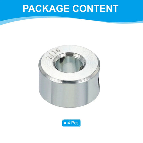 Three Sixteenth Inch Bore Axle Shaft Collar Set Of 4 Carbon Steel Screw Shaft Collars For Wheelbarrows Industrial Machinery Farm Tools And Agricultural Equipment Built Tough Heavy Duty Silver